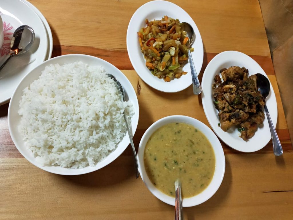 Dinner at punakha