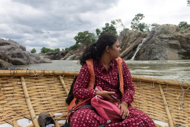 Enjoying the view on coracle ride