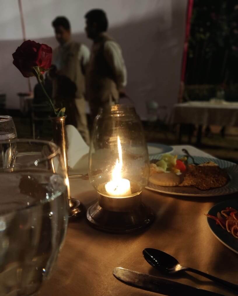 Candle light dinner