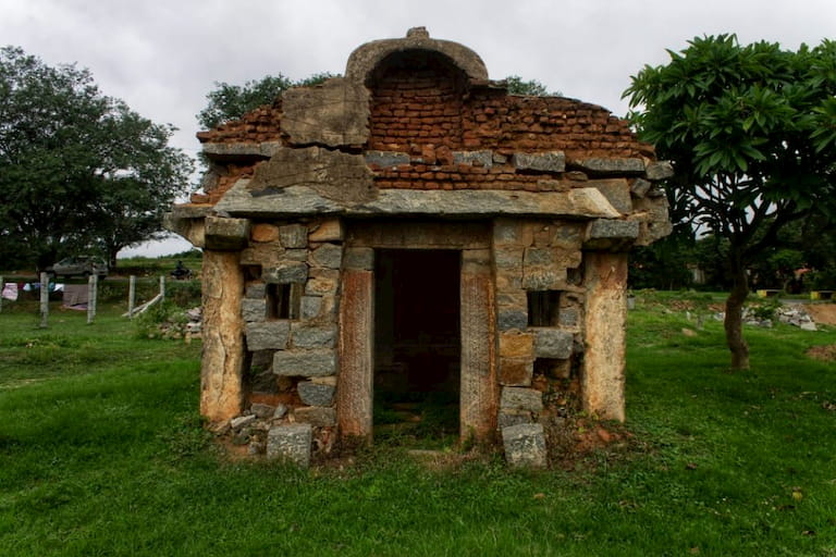 A ruined temple on the way to Hogenakkal Falls from Bangalore