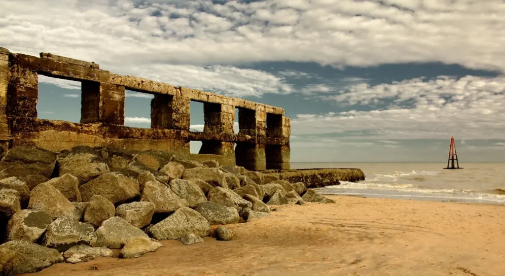 Rye beach in UK